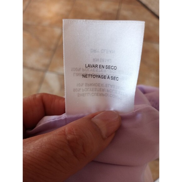 Gal Meets Glam Shift Ruffle Dress Size 18 Lavender Purple Checkered Puff Sleeve - Picture 8 of 8